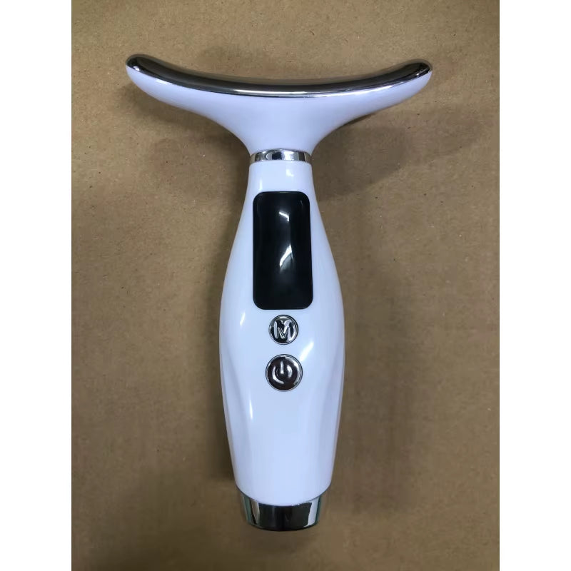Portable 7 Colors LED Light Therapy Face Neck Massager 3 Gears Adjustable Gentle Vibration anti Wrinkle Skin Tightening Lifting
